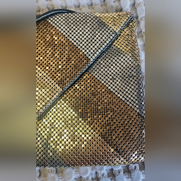 Vintage DELILL Chain Mesh Metal Bag Clutch/Shoulder.Art Deco.Bronze/gold/silver - Picture 11 of 15